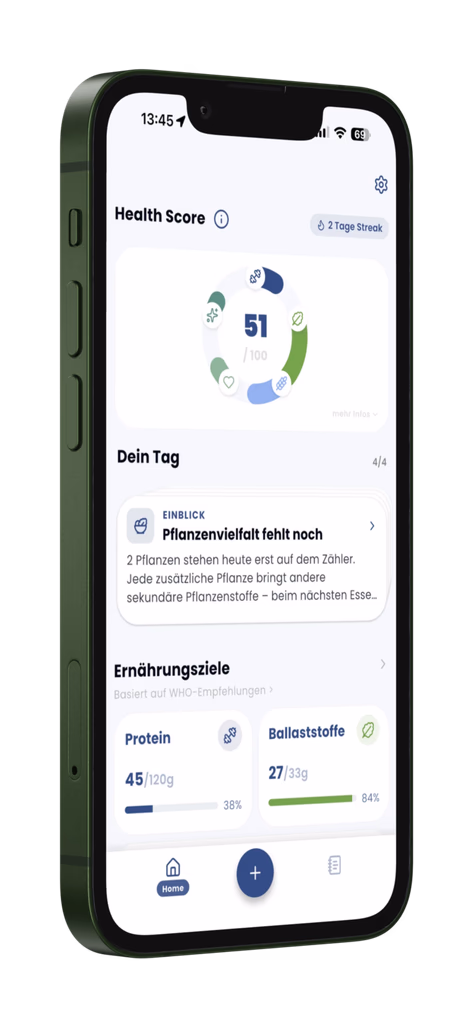 Preeo Health Score und Ernährungsempfehlungen in der App